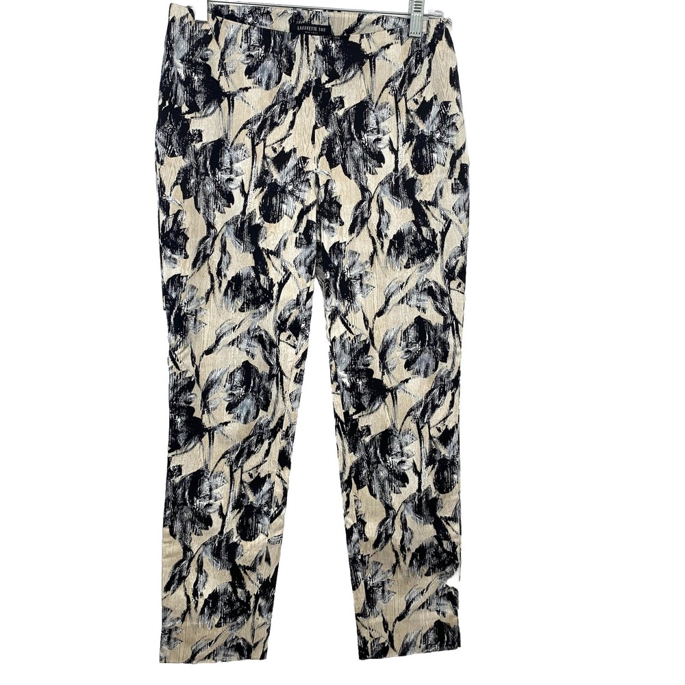 Lafayette 148  Floral Print Pants‎ Woman 4 Stretch Ankle Taper Business Casual